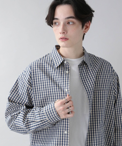 RAGEBLUE（レイジブルー）の「ストライプ/ギンガムチェックシャツ/261702（シャツ/ブラウス・メンズ・ネイビー/イエロー/ブルー/グリーン・MEDIUM/LARGE）」の19枚目の写真