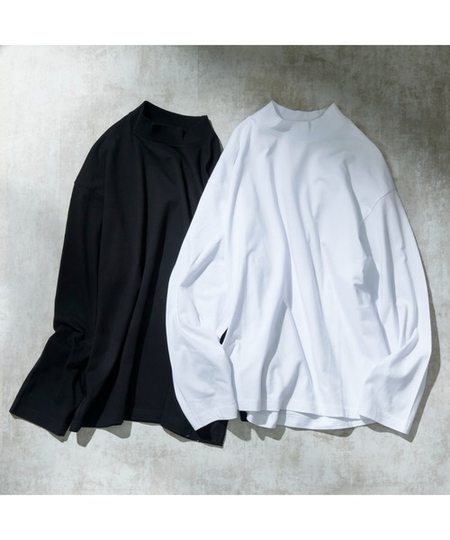 WEGO（ウィゴー）の「WEGO/スタンダードモックネックT（Tシャツ/カットソー・メンズ・ホワイト/ブラック・LARGE/MEDIUM/SMALL）」の3枚目の写真