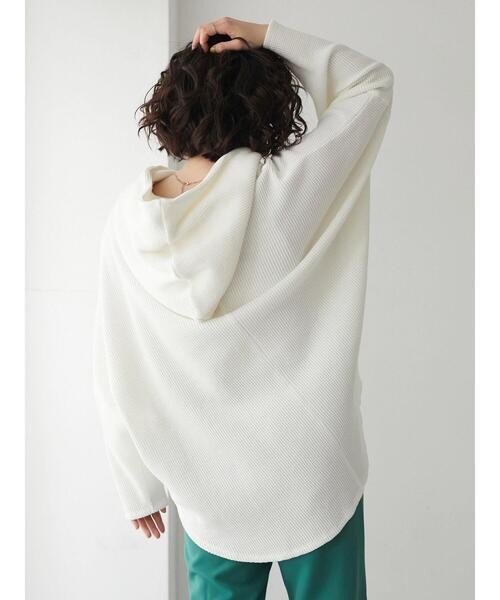 CRAFT STANDARD BOUTIQUE（クラフトスタンダードブティック）の「ワッフルポンチョ風パーカー　＊（パーカー・レディース・ブルー/オフホワイト/ブラック/ベージュ・FREE）」の12枚目の写真