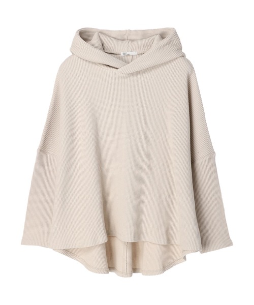 CRAFT STANDARD BOUTIQUE（クラフトスタンダードブティック）の「ワッフルポンチョ風パーカー　＊（パーカー・レディース・ブルー/オフホワイト/ブラック/ベージュ・FREE）」の5枚目の写真