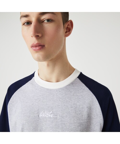 LACOSTE L!VE（ラコステライブ）の「ラコステライブ ラグランスリーブTシャツ（Tシャツ/カットソー・メンズ・ホワイト/グレー・S/M/L/XS）」の12枚目の写真