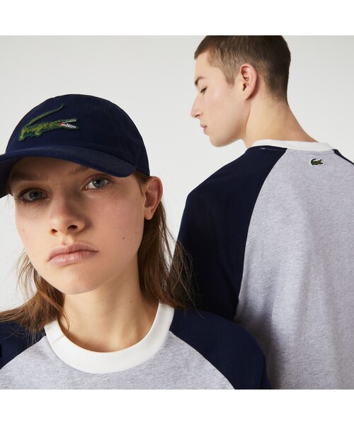 LACOSTE L!VE（ラコステライブ）の「ラコステライブ ラグランスリーブTシャツ（Tシャツ/カットソー・メンズ・ホワイト/グレー・S/M/L/XS）」の11枚目の写真