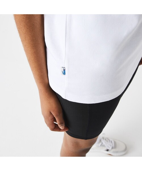 LACOSTE L!VE（ラコステライブ）の「ラコステライブ ラグランスリーブTシャツ（Tシャツ/カットソー・メンズ・ホワイト/グレー・S/M/L/XS）」の7枚目の写真