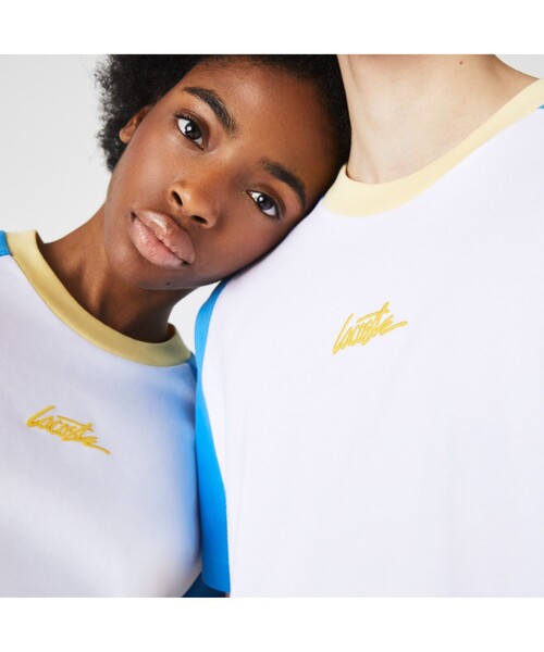 LACOSTE L!VE（ラコステライブ）の「ラコステライブ ラグランスリーブTシャツ（Tシャツ/カットソー・メンズ・ホワイト/グレー・S/M/L/XS）」の5枚目の写真