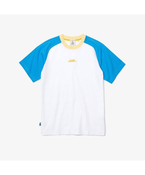 LACOSTE L!VE（ラコステライブ）の「ラコステライブ ラグランスリーブTシャツ（Tシャツ/カットソー・メンズ・ホワイト/グレー・S/M/L/XS）」の4枚目の写真