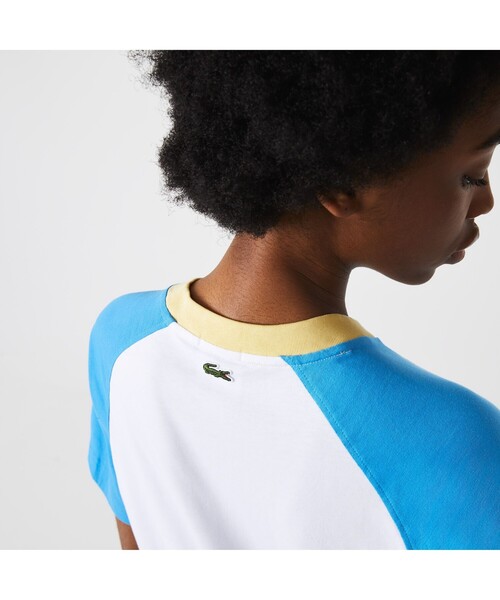 LACOSTE L!VE（ラコステライブ）の「ラコステライブ ラグランスリーブTシャツ（Tシャツ/カットソー・メンズ・ホワイト/グレー・S/M/L/XS）」の3枚目の写真