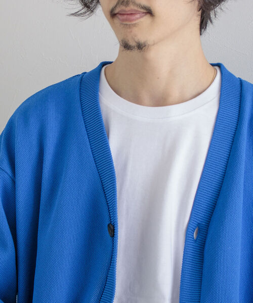 GLOSTER（グロスター）の「《カーディガン＋カットソーの2点SET》レイヤードカーディガン【WEB限定カラーあり】（カーディガン/ボレロ・メンズ・ネイビー/ブルー/グリーン/ミント/シルバーグレー・MEDIUM/LARGE）」の7枚目の写真