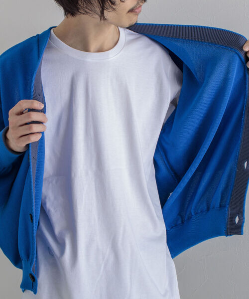 GLOSTER（グロスター）の「《カーディガン＋カットソーの2点SET》レイヤードカーディガン【WEB限定カラーあり】（カーディガン/ボレロ・メンズ・ネイビー/ブルー/グリーン/ミント/シルバーグレー・MEDIUM/LARGE）」の12枚目の写真