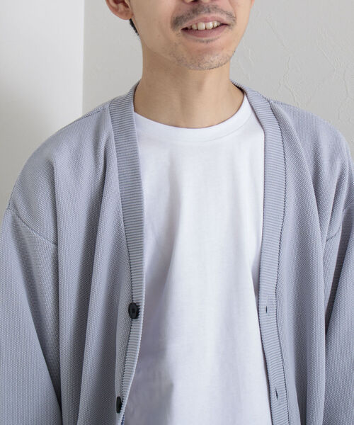 GLOSTER（グロスター）の「《カーディガン＋カットソーの2点SET》レイヤードカーディガン【WEB限定カラーあり】（カーディガン/ボレロ・メンズ・ネイビー/ブルー/グリーン/ミント/シルバーグレー・MEDIUM/LARGE）」の16枚目の写真