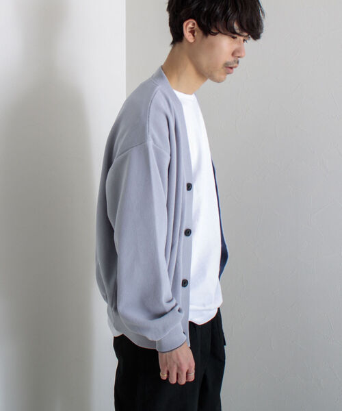 GLOSTER（グロスター）の「《カーディガン＋カットソーの2点SET》レイヤードカーディガン【WEB限定カラーあり】（カーディガン/ボレロ・メンズ・ネイビー/ブルー/グリーン/ミント/シルバーグレー・MEDIUM/LARGE）」の18枚目の写真