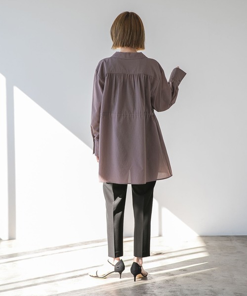 A part by（アパートバイ）の「カイキンドロストシャツ_長袖　272068（シャツ/ブラウス・レディース・ブラウン/ライトベージュ/ダークネイビー/マスタード・FREE）」の11枚目の写真