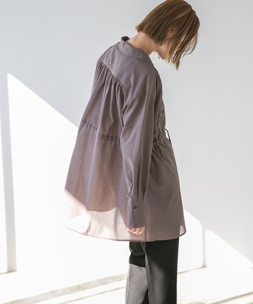 A part by（アパートバイ）の「カイキンドロストシャツ_長袖　272068（シャツ/ブラウス・レディース・ブラウン/ライトベージュ/ダークネイビー/マスタード・FREE）」の12枚目の写真