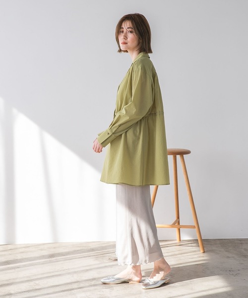 A part by（アパートバイ）の「カイキンドロストシャツ_長袖　272068（シャツ/ブラウス・レディース・ブラウン/ライトベージュ/ダークネイビー/マスタード・FREE）」の15枚目の写真