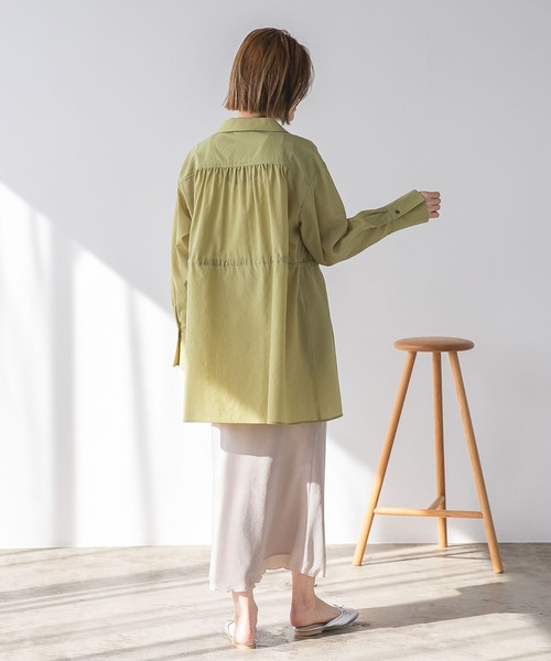 A part by（アパートバイ）の「カイキンドロストシャツ_長袖　272068（シャツ/ブラウス・レディース・ブラウン/ライトベージュ/ダークネイビー/マスタード・FREE）」の16枚目の写真