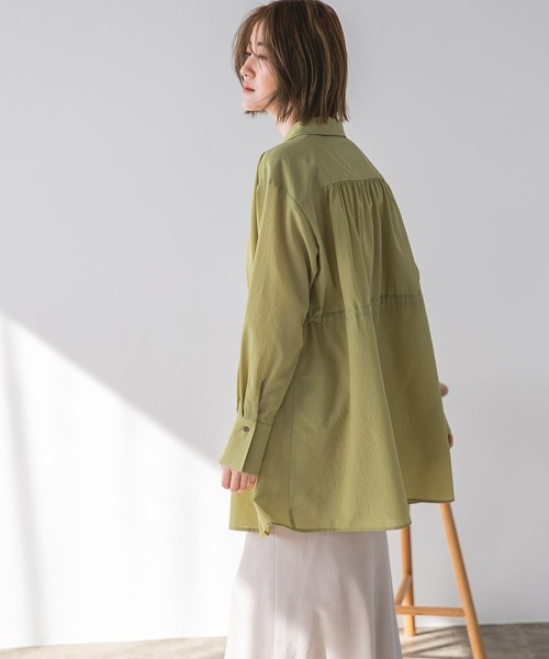 A part by（アパートバイ）の「カイキンドロストシャツ_長袖　272068（シャツ/ブラウス・レディース・ブラウン/ライトベージュ/ダークネイビー/マスタード・FREE）」の18枚目の写真