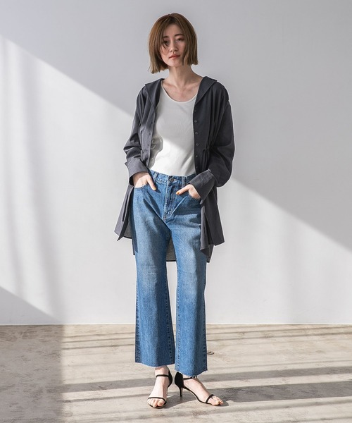 A part by（アパートバイ）の「カイキンドロストシャツ_長袖　272068（シャツ/ブラウス・レディース・ブラウン/ライトベージュ/ダークネイビー/マスタード・FREE）」の19枚目の写真