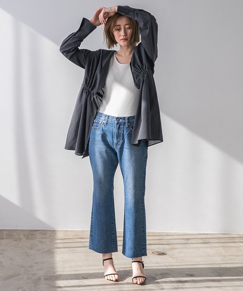 A part by（アパートバイ）の「カイキンドロストシャツ_長袖　272068（シャツ/ブラウス・レディース・ブラウン/ライトベージュ/ダークネイビー/マスタード・FREE）」の22枚目の写真