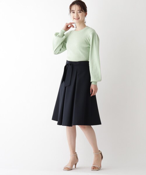 index（インデックス）の「◆Reflax(R)アムンゼンフレアスカート【WEB限定サイズ】（スカート・レディース・ネイビー/ライトグレー/グリーン系・40/38/36/42）」の5枚目の写真