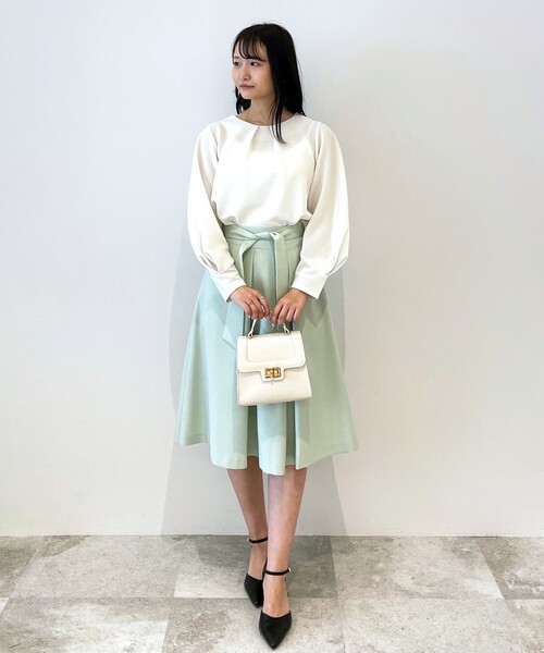 index（インデックス）の「◆Reflax(R)アムンゼンフレアスカート【WEB限定サイズ】（スカート・レディース・ネイビー/ライトグレー/グリーン系・40/38/36/42）」の4枚目の写真