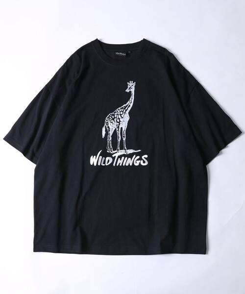 FREAK'S STORE（フリークスストア）の「WEB限定 WILDTHINGS×FREAK'S STORE/ワイルドシングス 別注 刺繍ロゴ サファリデザイン プリントTシャツ/キリン（Tシャツ/カットソー・メンズ・ホワイト/アッシュグレー/ブラック/ダークグリーン/ベージュ・SMALL/MEDIUM/LARGE）」の17枚目の写真
