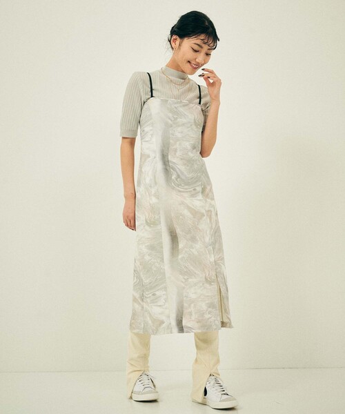 CITY TOKYO（シティトウキョウ）の「【洗濯機洗い可能】ZOE ART キャミワンピース【A＋TOKYO / エープラストウキョウ】（ワンピース・レディース・グレー/その他2・1/2）」の4枚目の写真