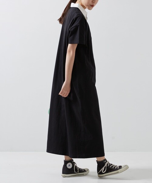 U.S. POLO ASSN.（ユーエスポロアッスン）の「【U.S. POLO ASSN./ユーエスポロアッスン】 別注ラガーシャツワンピース（ワンピース・レディース・ホワイト/ブラック/ダークグリーン/ネイビー/サックスブルー/ロイヤルブルー・ﾌﾘ-）」の18枚目の写真