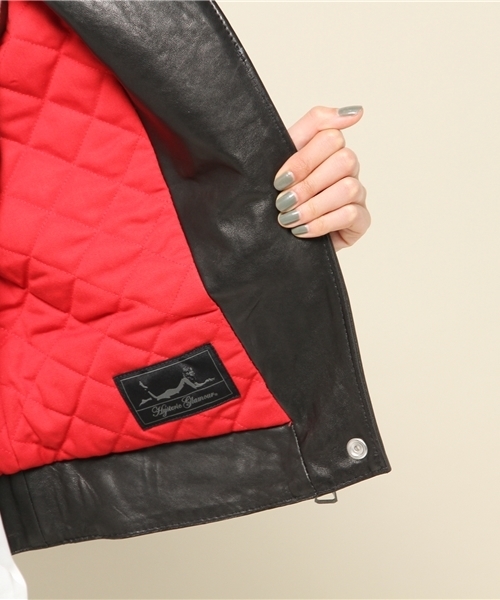 ＊ヒステリックグラマー プリント スウェット ライダースジャケット FREE HYSTERIC GLAMOUR (ヒステリックグラマー) × Lewis Leathers
