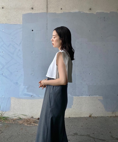 y/m by RIKA(イムバイリカ)の「ブロードケープノースリーブラウス(シャツ/ブラウス・レディース・グリーン/ブラック/オフホワイト・FREE)」の15枚目の写真