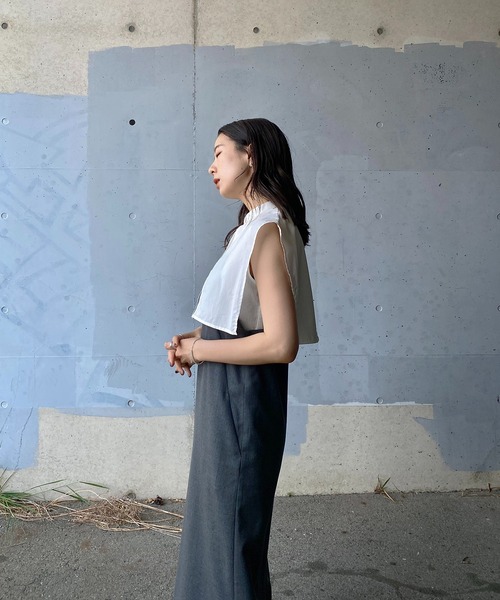 y/m by RIKA(イムバイリカ)の「ブロードケープノースリーブラウス(シャツ/ブラウス・レディース・グリーン/ブラック/オフホワイト・FREE)」の20枚目の写真