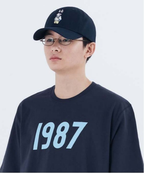 87mm（87mm）の「【87MM / Mmlg】MELGE BALLCAP / パルチムエムエム Mmlg ラビット グラフィック ベースボールキャップ（キャップ・レディース・アイボリー/ネイビー・FREE）」の2枚目の写真