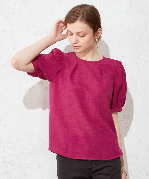 LE SOUK HOLIDAY(ルスークホリデー)の「タックスリーブブラウス(シャツ/ブラウス・レディース・ブラック/カーキ/ピンク・L/M)」の3枚目の写真