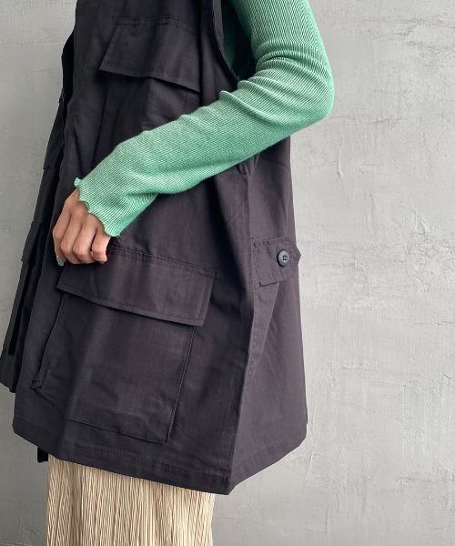 ROTHCO（ロスコ）の「[ROTHCO/ロスコ] BDUミリタリーシャツ リメイクベスト（ベスト・レディース・オリーブ/ブラック・L/XL）」の8枚目の写真