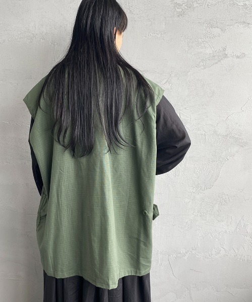ROTHCO（ロスコ）の「[ROTHCO/ロスコ] BDUミリタリーシャツ リメイクベスト（ベスト・レディース・オリーブ/ブラック・L/XL）」の13枚目の写真