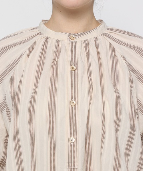 ichi（イチ）の「【ichi(イチ)】ドビーストライプシャツ（シャツ/ブラウス・レディース・ブルー/ナチュラル・FREE）」の6枚目の写真