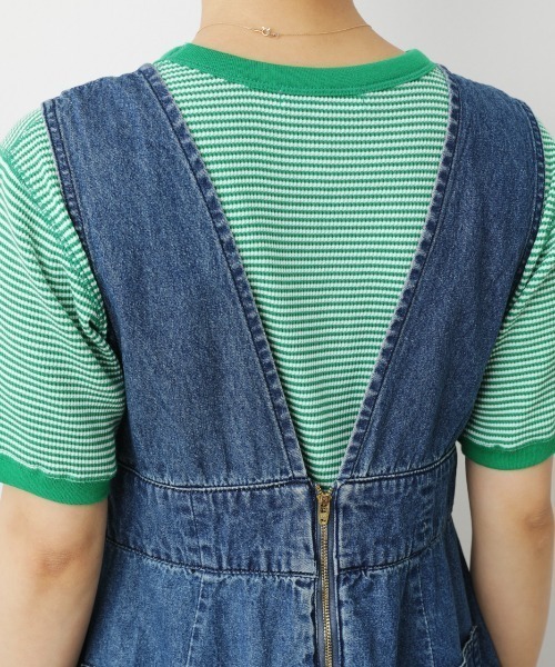 RODEO CROWNS WIDE BOWL（ロデオクラウンズワイドボウル）の「デニムサロペットワンピース（ワンピース・レディース・ブルー/ブラック・FREE）」の5枚目の写真
