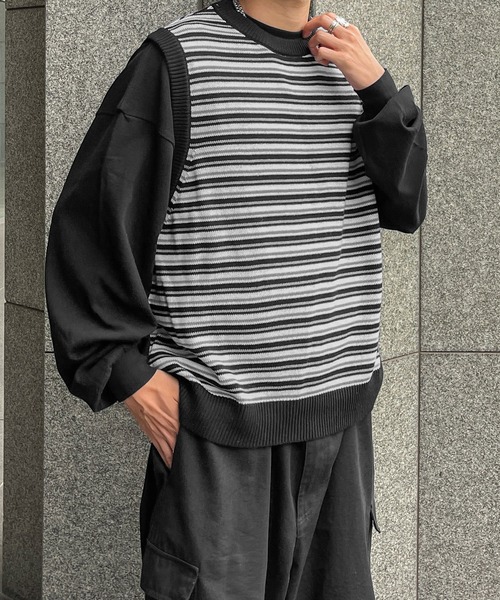 【ポルトガル製、グッドデザイン】POLARニットベスト古着レイヤードストリート. ポルトガル製、グッドデザイン】POLARニットベスト古着