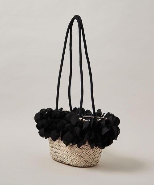 ODETTE E ODILE（オデットエオディール）の「ペタルバスケット（かごバッグ・レディース・ブラック/ベージュ・FREE）」の3枚目の写真