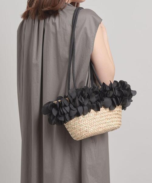 ODETTE E ODILE（オデットエオディール）の「ペタルバスケット（かごバッグ・レディース・ブラック/ベージュ・FREE）」の10枚目の写真