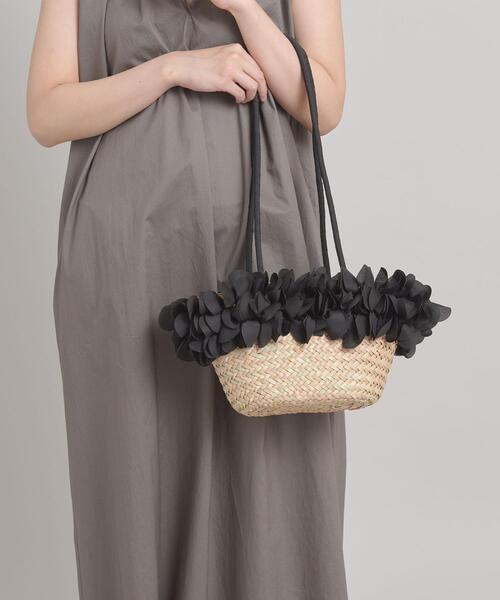 ODETTE E ODILE（オデットエオディール）の「ペタルバスケット（かごバッグ・レディース・ブラック/ベージュ・FREE）」の11枚目の写真