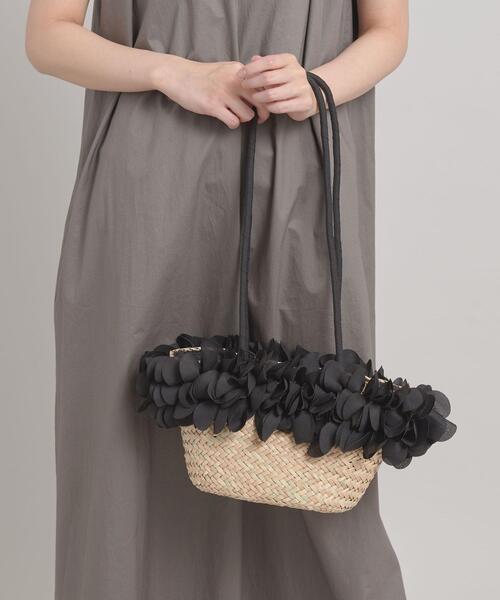 ODETTE E ODILE（オデットエオディール）の「ペタルバスケット（かごバッグ・レディース・ブラック/ベージュ・FREE）」の12枚目の写真