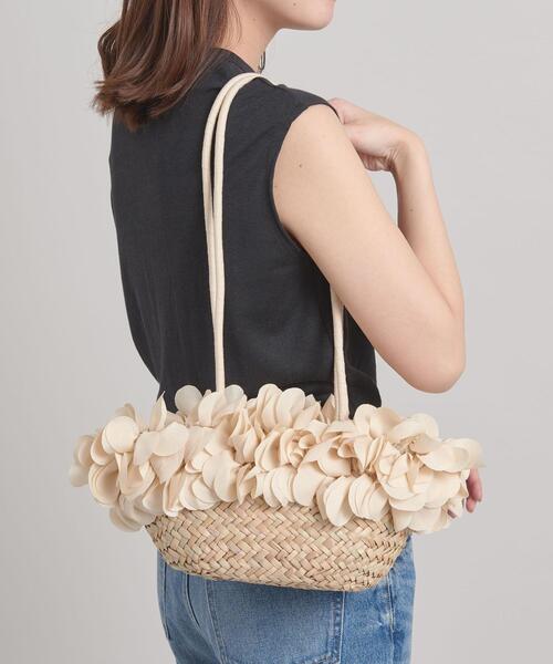 ODETTE E ODILE（オデットエオディール）の「ペタルバスケット（かごバッグ・レディース・ブラック/ベージュ・FREE）」の13枚目の写真