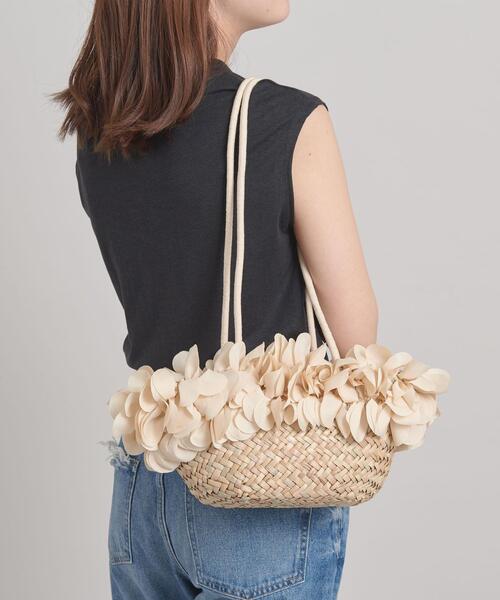 ODETTE E ODILE（オデットエオディール）の「ペタルバスケット（かごバッグ・レディース・ブラック/ベージュ・FREE）」の14枚目の写真