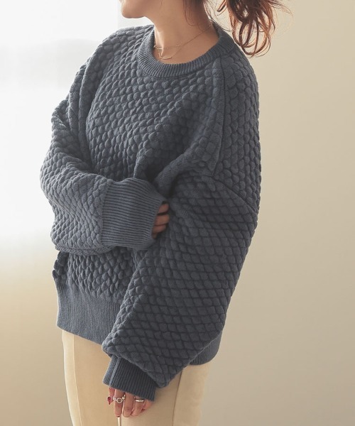 DONOBAN(ドノバン)の「ポップコーンニット(ニット/セーター・レディース・マスタード/ラベンダー/アイボリー/ブルーグレー・F)」の3枚目の写真