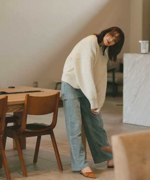 DONOBAN(ドノバン)の「ポップコーンニット(ニット/セーター・レディース・マスタード/ラベンダー/アイボリー/ブルーグレー・F)」の16枚目の写真