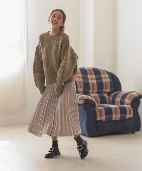 DONOBAN(ドノバン)の「ポップコーンニット(ニット/セーター・レディース・マスタード/ラベンダー/アイボリー/ブルーグレー・F)」の21枚目の写真