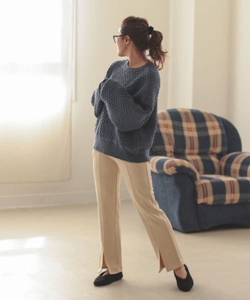 DONOBAN(ドノバン)の「ポップコーンニット(ニット/セーター・レディース・マスタード/ラベンダー/アイボリー/ブルーグレー・F)」の17枚目の写真