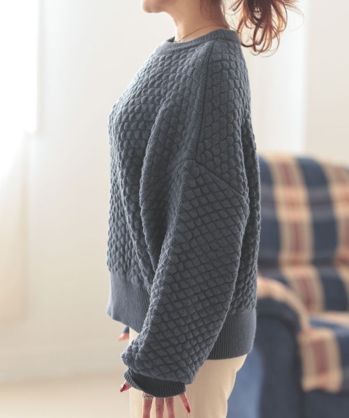 DONOBAN(ドノバン)の「ポップコーンニット(ニット/セーター・レディース・マスタード/ラベンダー/アイボリー/ブルーグレー・F)」の5枚目の写真