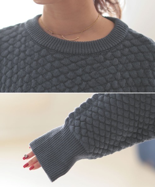 DONOBAN(ドノバン)の「ポップコーンニット(ニット/セーター・レディース・マスタード/ラベンダー/アイボリー/ブルーグレー・F)」の7枚目の写真