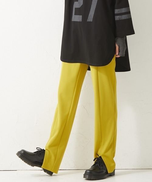 CHIC STYLE（シックスタイル）の「＜大きいサイズ＞センターシームカットソースリットパンツ シックスタイル（その他パンツ・レディース・ブラック/イエロー系/モカ・4L/5L/L/LL/3L）」の7枚目の写真
