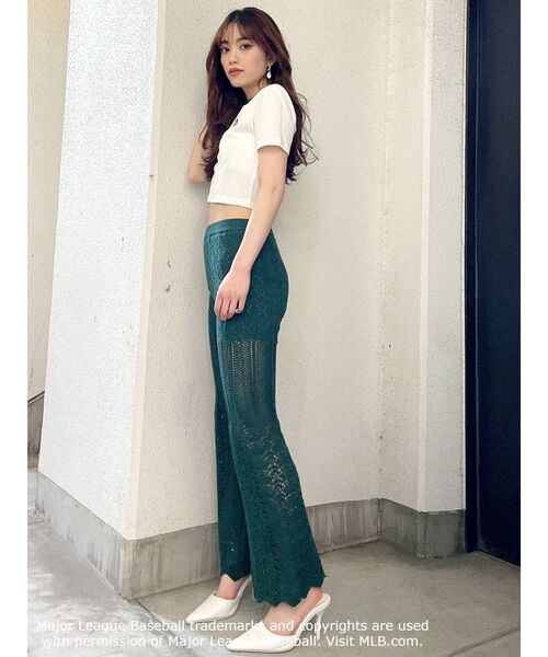 GYDA(ジェイダ)の「GYDA×MLBリンガーショートTシャツ(Tシャツ/カットソー・レディース・チャコールグレー/ベージュ/ネイビー/グリーン・FREE)」の10枚目の写真